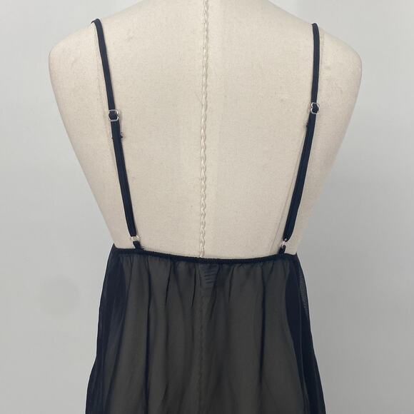 Vintage Y2k Iridescent Sequin Butterfly Nightgown Sheer Maxi Black Womens 2/4 - Picture 9 of 12